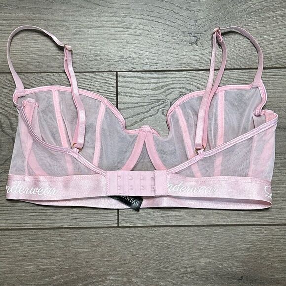 Lilunderwear Sheer Pink Unlined Balconet Bra Size 34DD‎ - Picture 2 of 8